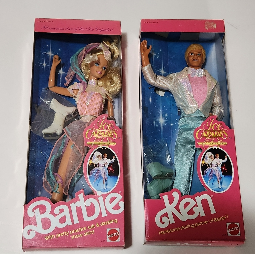 🌌 1989 Ice Capades 50th Anniversary Barbie And Ken Vintage Dolls 22 & 23